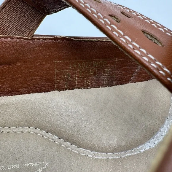 Unbranded Mary Jane Shoes Women's Size 8 Brown Faux Leather Zip & Loop Flat - Picture 3 of 10